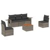 vidaXL Set mobilier grădină cu perne, 6 piese, gri, poliratan