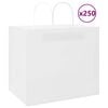 vidaXL Pungi de h&acirc;rtie 250 buc cu m&acirc;nere albe 32x22x28 cm