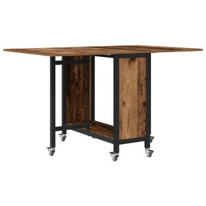 vidaXL Masă de dining pliabilă cu rotițe 130 x 80 x 76,5 cm otel PB