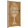 vidaXL Poartă de grădină 100x200 cm, oțel corten, design copac