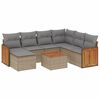 vidaXL Set canapele de grădină, 8 piese, cu perne, bej, poliratan