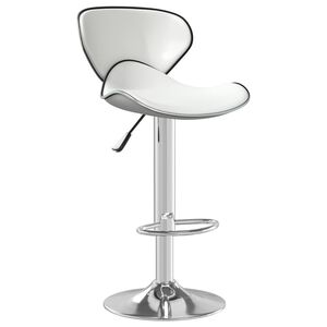 vidaXL Scaun de bar, alb, piele ecologică