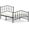 vidaXL Cadru pat metalic cu tăblii de cap/picioare negru, 100x190 cm