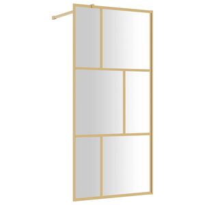 vidaXL Paravan duș walk-in, auriu, 80x195 cm, sticlă ESG transparentă