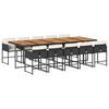 vidaXL Set mobilier de exterior cu perne, 11 piese, negru, poliratan