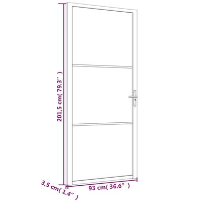 vidaXL Ușă de interior, 93x201,5 cm, alb,sticlă mată și aluminiu