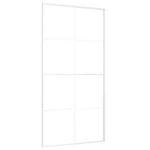 vidaXL Ușă glisantă, alb, 102,5x205 cm, sticlă ESG și aluminiu