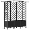 vidaXL Pat Ridicat cu Trellis și Acoperiș Negru 163 x 40 x 144 cm PP