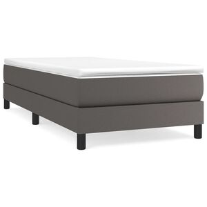 vidaXL Cadru de pat cu arcuri, gri, 80x200 cm, piele ecologică