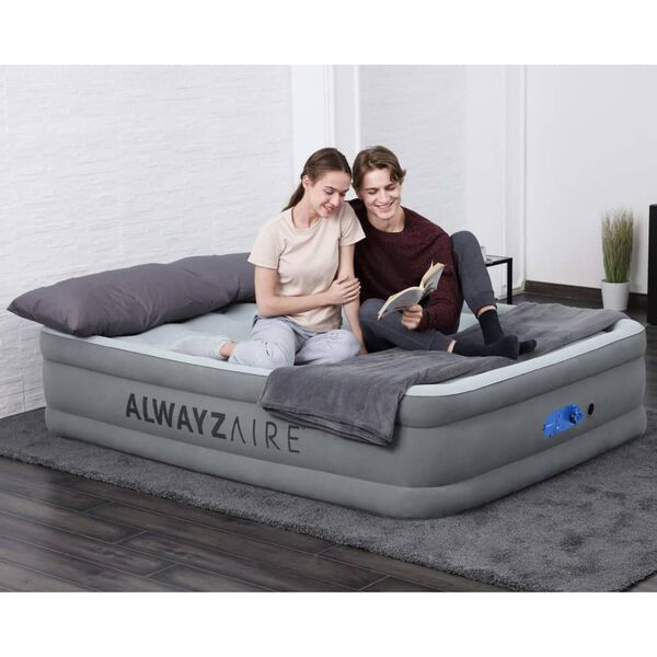 Bestway Saltea gonflabilă AlwayzAire, 2 pers., gri, 203x152x46 cm