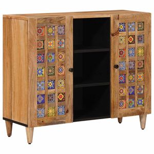 vidaXL Bufet cu raft natural 90 x 33 x 75 cm Lemn de mango solid