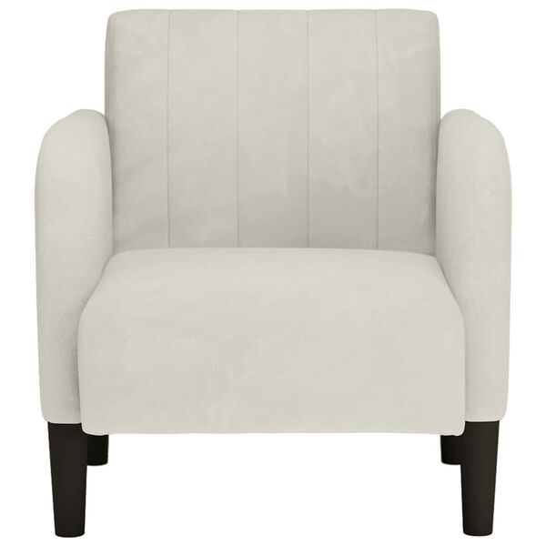 vidaXL Canapea Scaun cu Cotiere Crem 54 cm Catifea