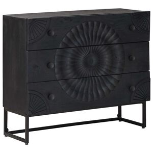 vidaXL Dulap cu sertare cu sertar Negru 75 x 30 x 65 cm