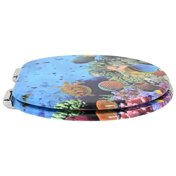 vidaXL Capac de toaletă cu &icirc;nchidere lentă Albastru Ad&acirc;nc de Mare