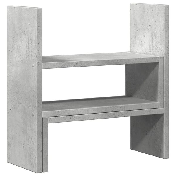 vidaXL Organizator birou, gri beton, 40x17x41 cm, lemn prelucrat