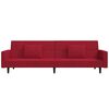 vidaXL Canapea extensibilă 2 locuri 2 perne&taburet roșu vin catifea