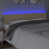 vidaXL Tăblie de pat cu LED, crem, 180x5x78/88 cm, textil