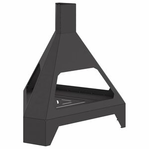 vidaXL Bol de foc Negru 50 x 43 x 52 cm Oțel rezistent de intemperii