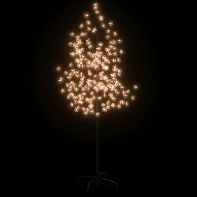 vidaXL Copac cu flori de cireș, alb cald, 200 LED-uri, 180 cm
