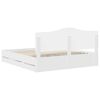 vidaXL Cadru de pat cu sertar Alb 200 x 200 cm Lemn Ingineresc