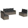 vidaXL Set canapele de grădină, 7 piese, cu perne, gri, poliratan