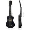 vidaXL Set ukulele soprano, cu husă, pentru copii, negru, 21"