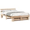 vidaXL Cadru de pat cu headboard Maro 140 x 200 cm Lemn de pin masiv