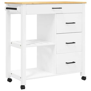 vidaXL Cărucior de bucătărie &bdquo;MONZA&rdquo;, 84x40x88,5 cm, lemn masiv de pin