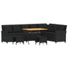 vidaXL Set canapea de grădină 4 piese cu perne, &icirc;n formă de L negru
