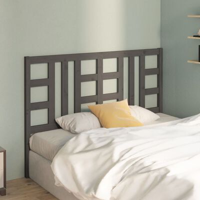 vidaXL Tăblie de pat, gri, 141x4x100 cm, lemn masiv de pin