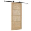 vidaXL Ușă glisantă Natural și Negru 86 x 198,5 cm Lemn masiv de pin