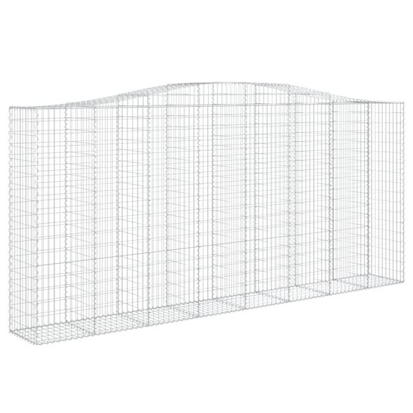 vidaXL Coșuri gabion arcuite 2 buc, 400x50x180/200 cm, fier galvanizat