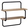 vidaXL Raft de perete cu 2 niveluri Stejar Artizanal 60 x 24,5 x 61 cm