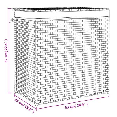 vidaXL Coș de rufe cu 2 secțiuni, negru, 53x35x57 cm, poliratan