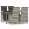vidaXL Set mobilier de grădină cu perne, 5 piese, gri, poliratan