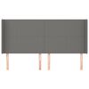 vidaXL Tăblie de pat cu aripioare gri &icirc;nchis 163x16x118/128 cm textil