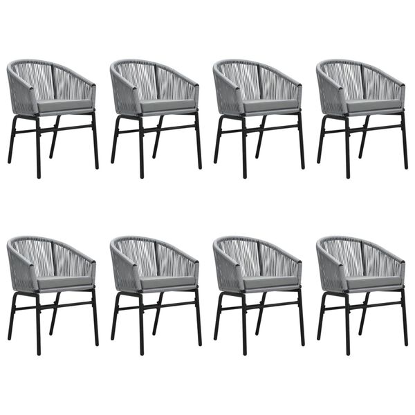 vidaXL Set mobilier de grădină, 9 piese, gri