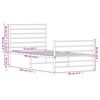 vidaXL Cadru pat metalic cu tăblii de cap/picioare, negru, 75x190 cm