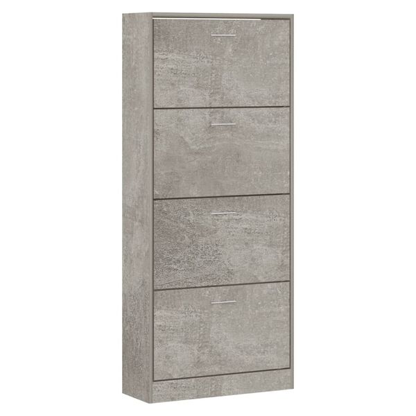 vidaXL Pantofar, gri beton, 63x24x147 cm, lemn compozit