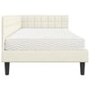 vidaXL Cadru de pat colțar cu saltea cu headboard 2 pcs Crem Catifea