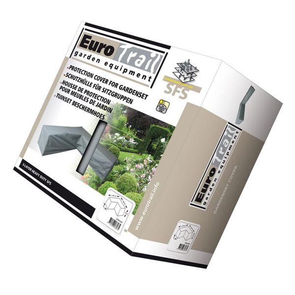 Eurotrail Husă pentru mobilier &icirc;n formă de L, gri, 305x305x100/70 cm