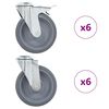 vidaXL Roți pivotante cu gaură pentru șurub, 12 buc., 125 mm