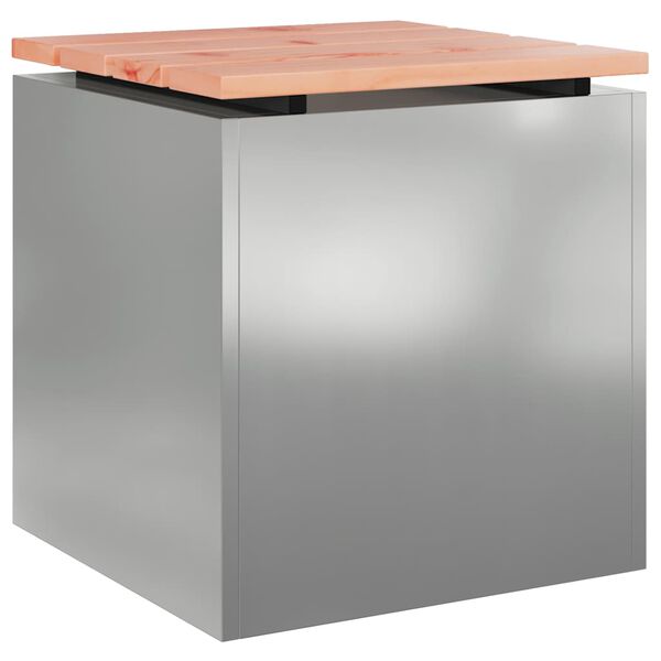 vidaXL Bancă de grădină Argintiu 40 x 40 x 43 cm Oțel galvanizat