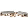vidaXL Set de canapele de exterior 9 pcs Natural și Gri deschis