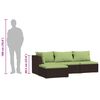 vidaXL Set mobilier de grădină cu perne, 4 piese, maro, poliratan