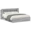 vidaXL Cadru de pat cu depozitare cu headboard Sonoma gri 200 x 200 cm