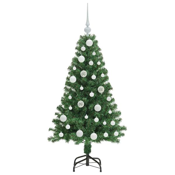 vidaXL Brad de Crăciun artificial Verde 120 cm PVC și Oțel și Plastic