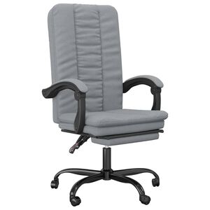 vidaXL Fotoliu de birou rabatabil, gri deschis, textil