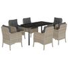 vidaXL Set mobilier de grădină cu perne, 7 piese gri deschis poliratan