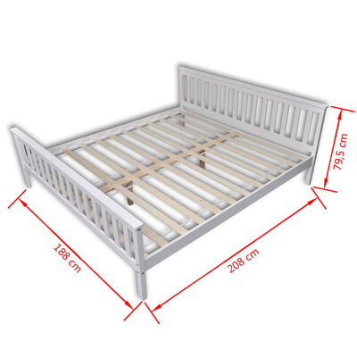 vidaXL Cadru de pat din lemn masiv de pin 180 x 200 cm alb